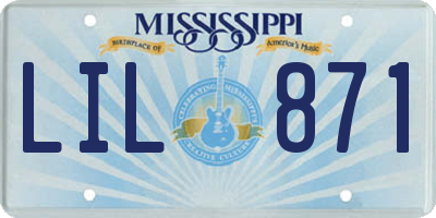 MS license plate LIL871