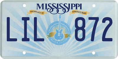 MS license plate LIL872