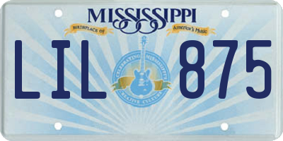 MS license plate LIL875