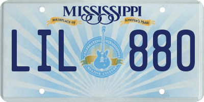 MS license plate LIL880