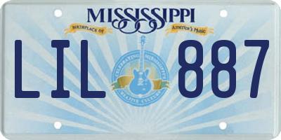 MS license plate LIL887
