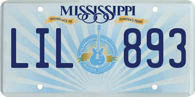 MS license plate LIL893