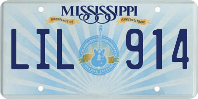 MS license plate LIL914