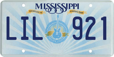 MS license plate LIL921