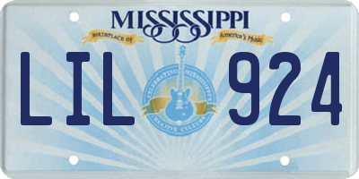 MS license plate LIL924