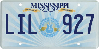 MS license plate LIL927