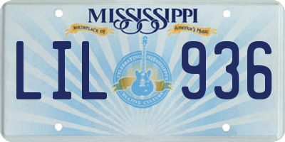 MS license plate LIL936