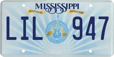 MS license plate LIL947