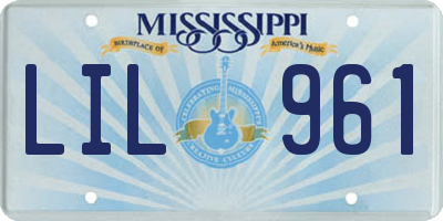 MS license plate LIL961