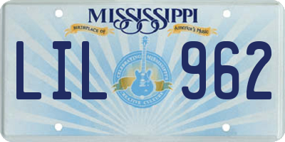 MS license plate LIL962