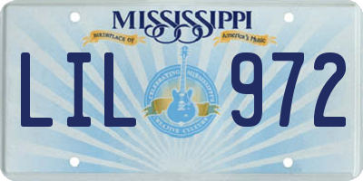MS license plate LIL972
