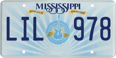 MS license plate LIL978