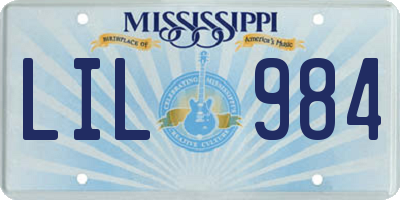 MS license plate LIL984