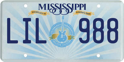 MS license plate LIL988