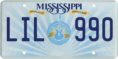 MS license plate LIL990