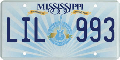 MS license plate LIL993