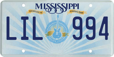 MS license plate LIL994