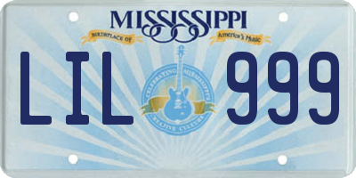 MS license plate LIL999