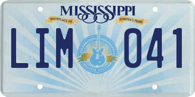 MS license plate LIM041