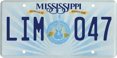 MS license plate LIM047