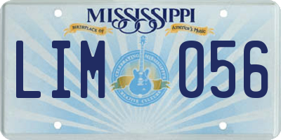 MS license plate LIM056