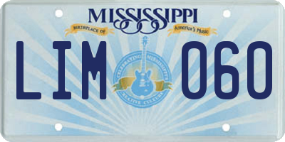 MS license plate LIM060