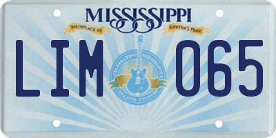 MS license plate LIM065