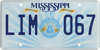 MS license plate LIM067