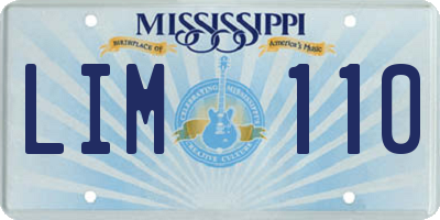 MS license plate LIM110
