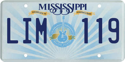 MS license plate LIM119