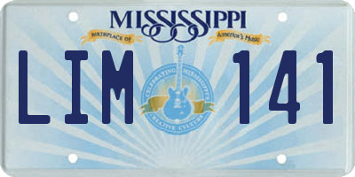 MS license plate LIM141