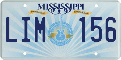 MS license plate LIM156