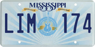 MS license plate LIM174