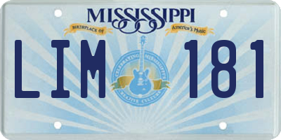 MS license plate LIM181