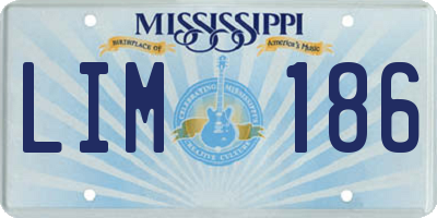 MS license plate LIM186