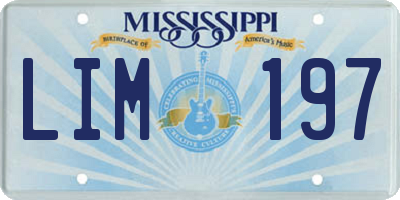 MS license plate LIM197