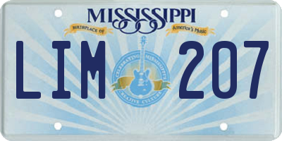MS license plate LIM207