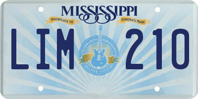 MS license plate LIM210