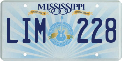 MS license plate LIM228