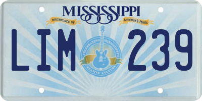 MS license plate LIM239