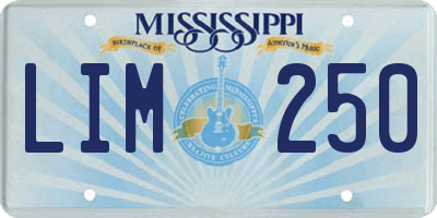 MS license plate LIM250