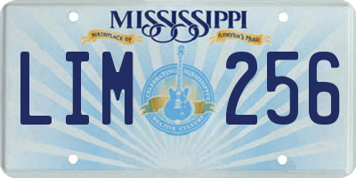 MS license plate LIM256