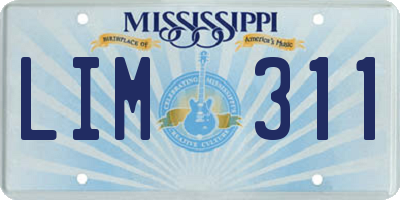 MS license plate LIM311