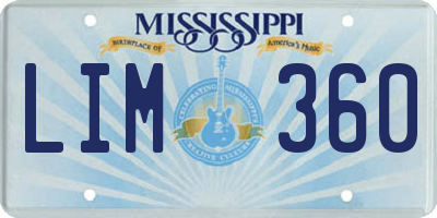 MS license plate LIM360