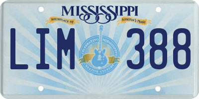 MS license plate LIM388