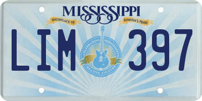MS license plate LIM397