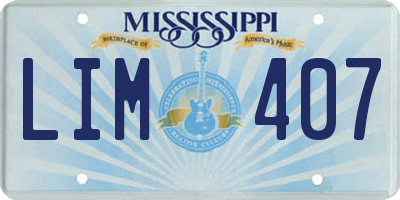 MS license plate LIM407