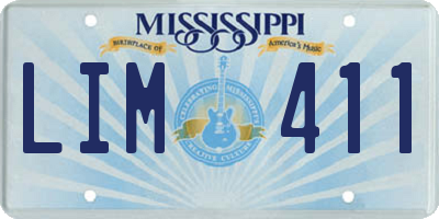 MS license plate LIM411