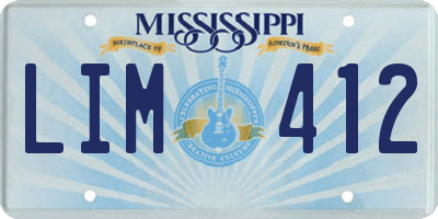 MS license plate LIM412