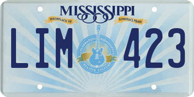 MS license plate LIM423